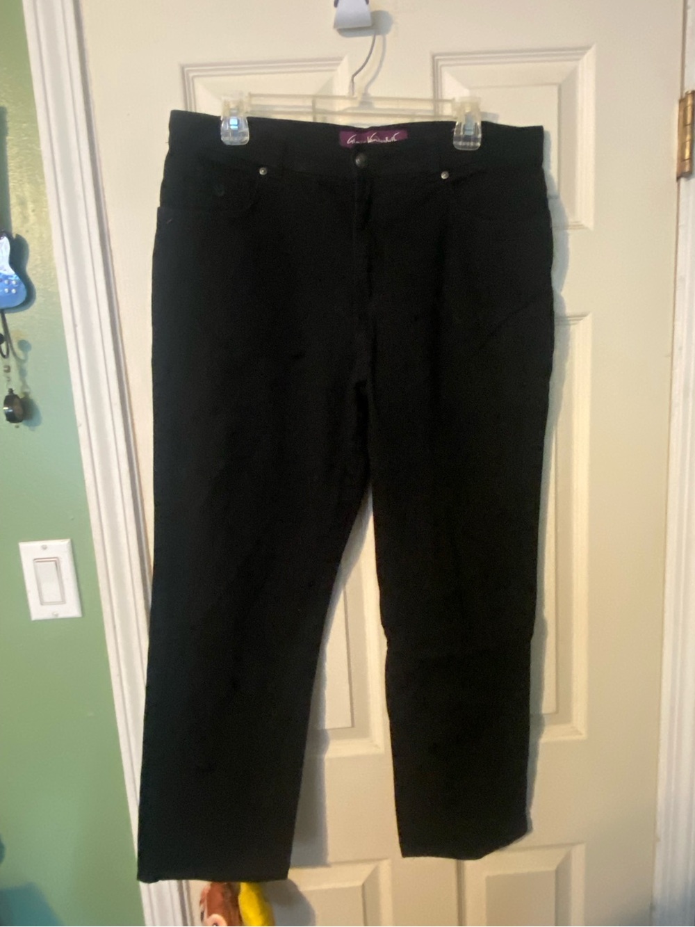 Gloria Vanderbilt Black jeans Pants with Brand Label Amanda 14 short cotton
